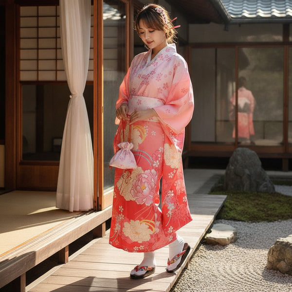 Kimono Femme Traditionnel Satiné - Style Japonais Vintage
