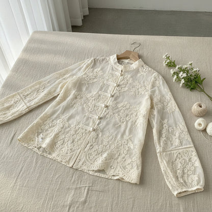 Chemise Femme GDUWNFR en Dentelle avec Broderie - Casual Chic