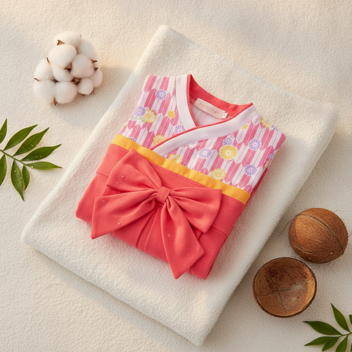Ensemble Kimono Bébé Fille et Pantalon - Style Japonais Doux