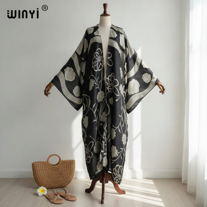 Kimono Long Imprimé Bohème Femme - Polyester Léger