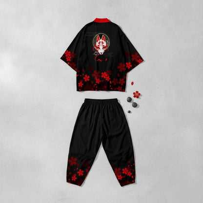 Ensemble Kimono Homme Polyester et Élasthanne - Style Traditionnel Japonais