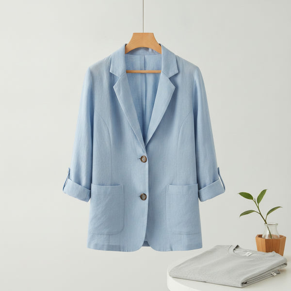 Blazer Léger Femme ZANZEA à Revers avec Poches