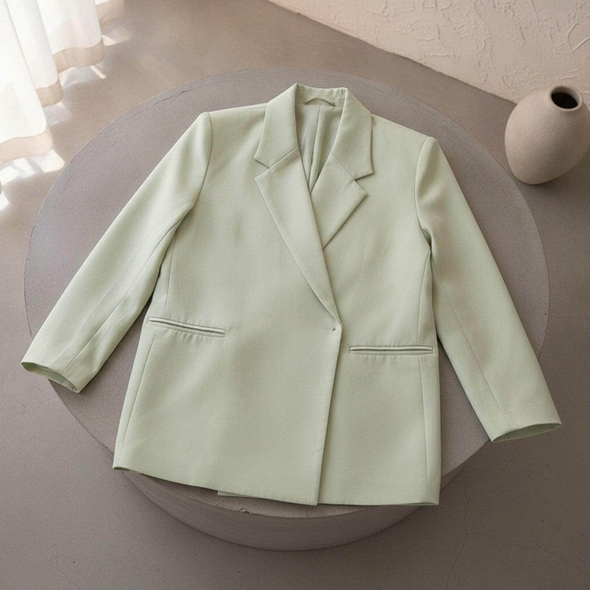 Blazer Femme Casual Coupe Ample Manches Courtes