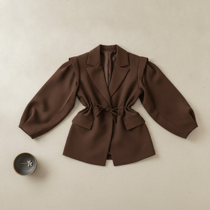 Blazer Femme Casual Uni à Manches Courtes - Chin.Sweety