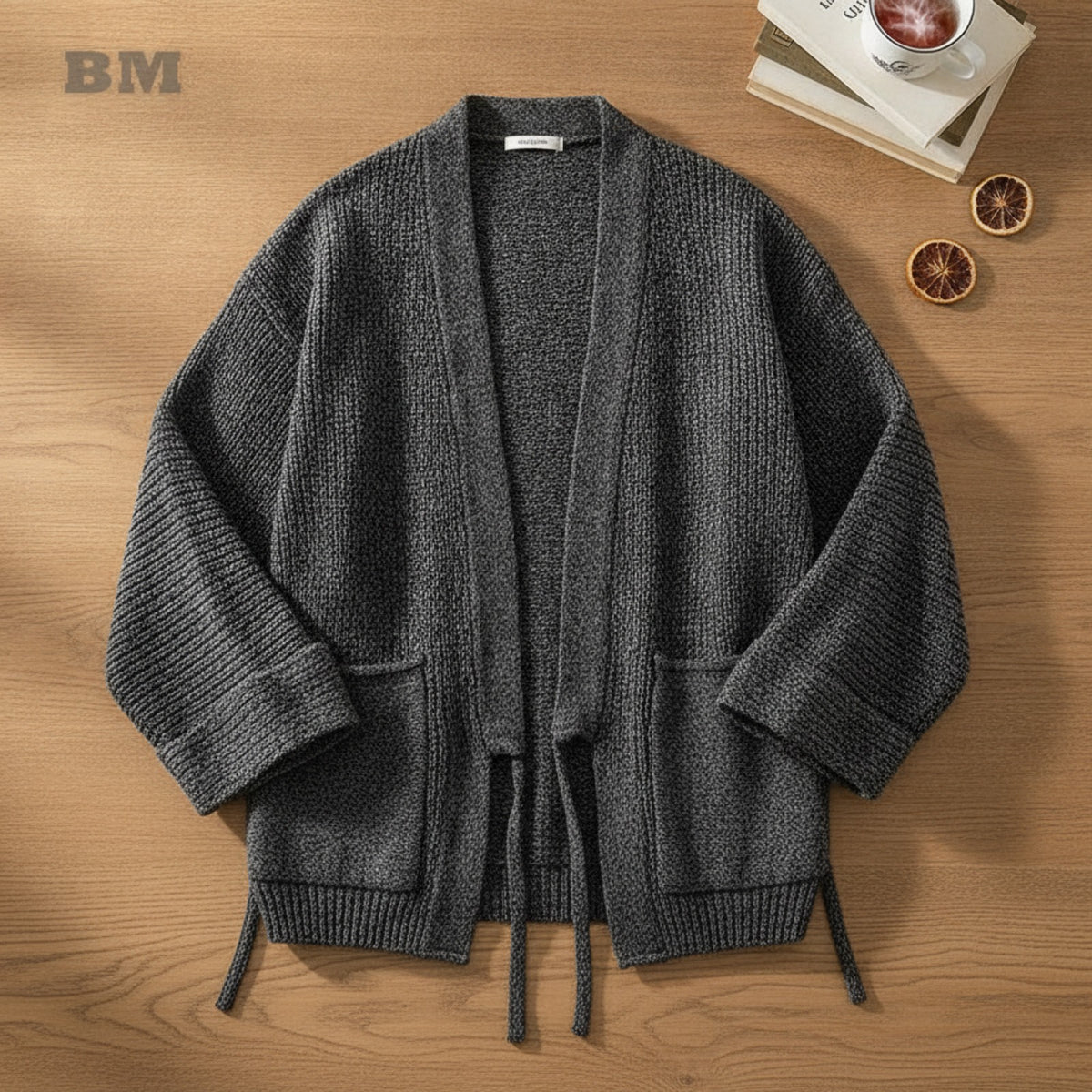 Cardigan Homme V-Neck Ceinturé Casual Automne/Hiver Bird Mountain