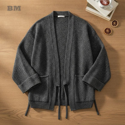 Cardigan Homme V-Neck Ceinturé Casual Automne/Hiver Bird Mountain