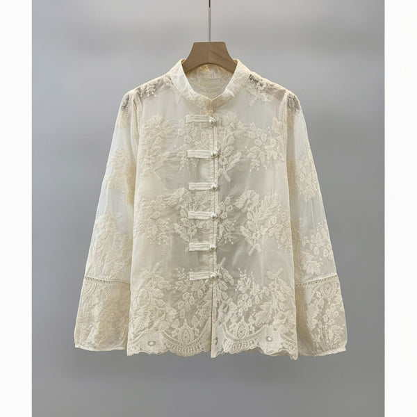 Chemise Femme GDUWNFR en Dentelle avec Broderie - Casual Chic