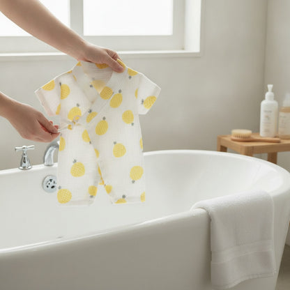 Barboteuse Bébé "Kimono" Fleurie en Coton - Unisexe