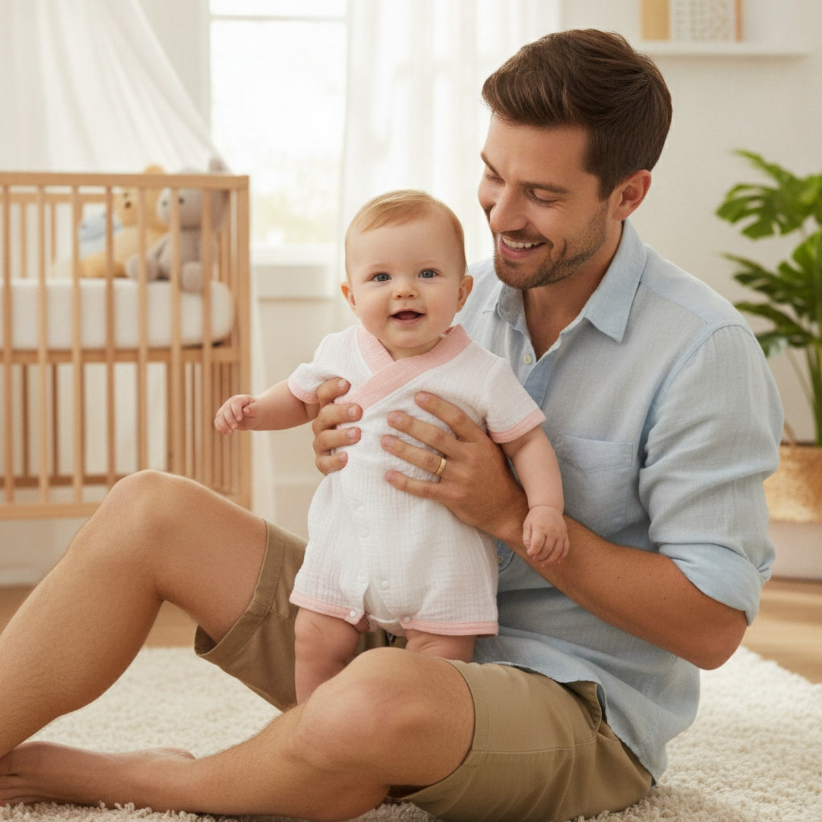 Barboteuse Bébé Été en Coton Muslin - Unisexe