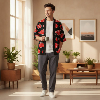Kimono Court Léger Polyester Motif Ethnique Wifru