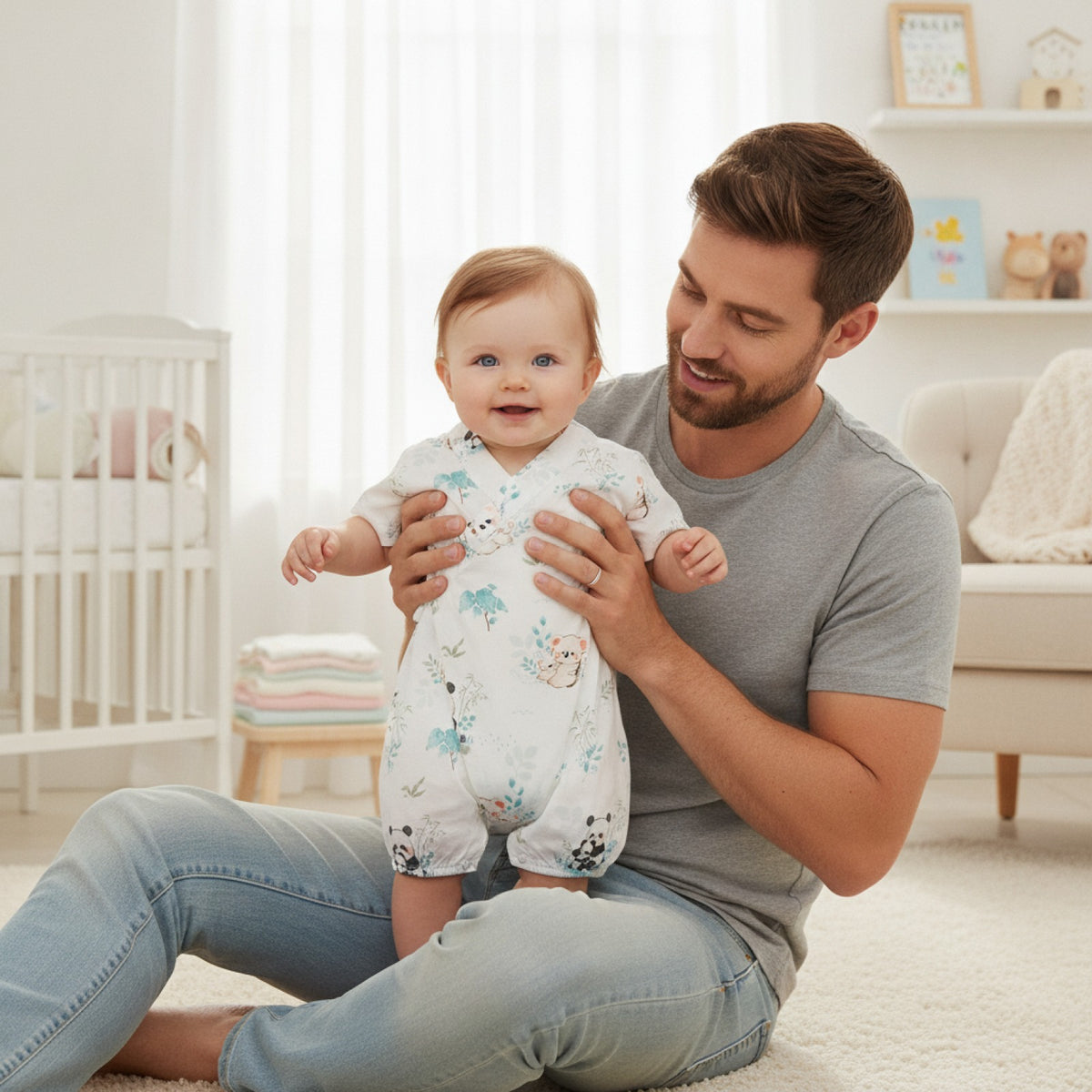 Barboteuse Bébé Mixte en Coton Doux - Confort & Style Japonais/Coréen