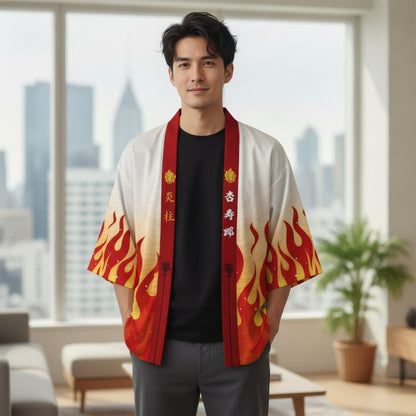 Kimono Court Mixte Polyester Style Japonais