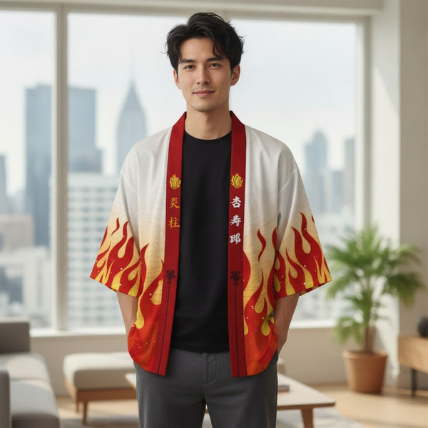 Kimono Court Mixte Polyester Style Japonais