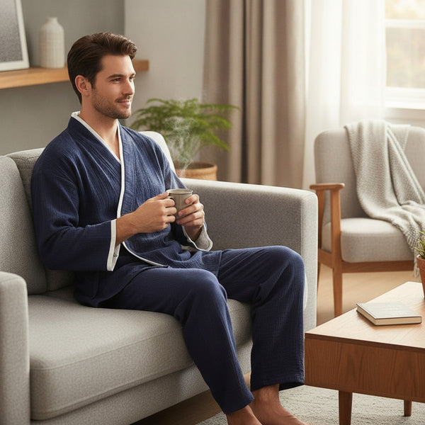 Pyjama Homme 2 pièces en Coton Gaze Léger - Confort & Style