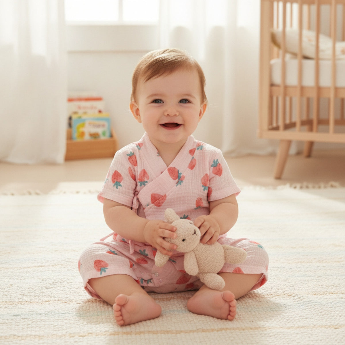 Barboteuse Bébé Fille Été en Coton Muslin - ZoErLi