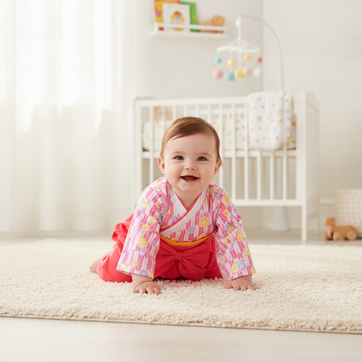 Ensemble Kimono Bébé Fille et Pantalon - Style Japonais Doux