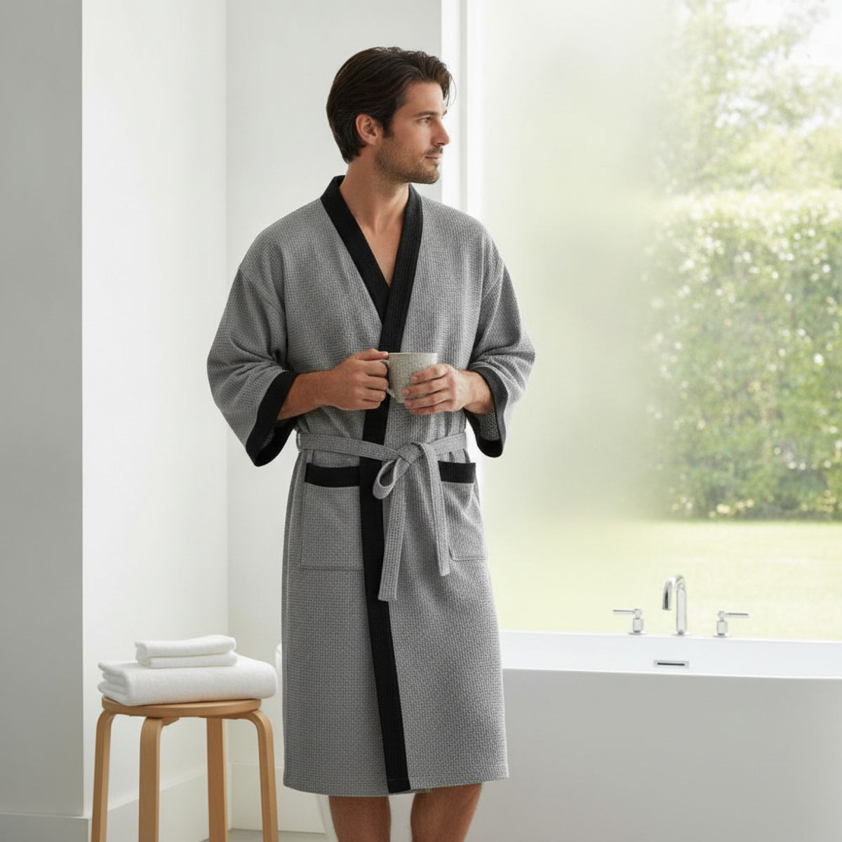 Kimono Peignoir Homme & Femme en Coton Doux et Confortable