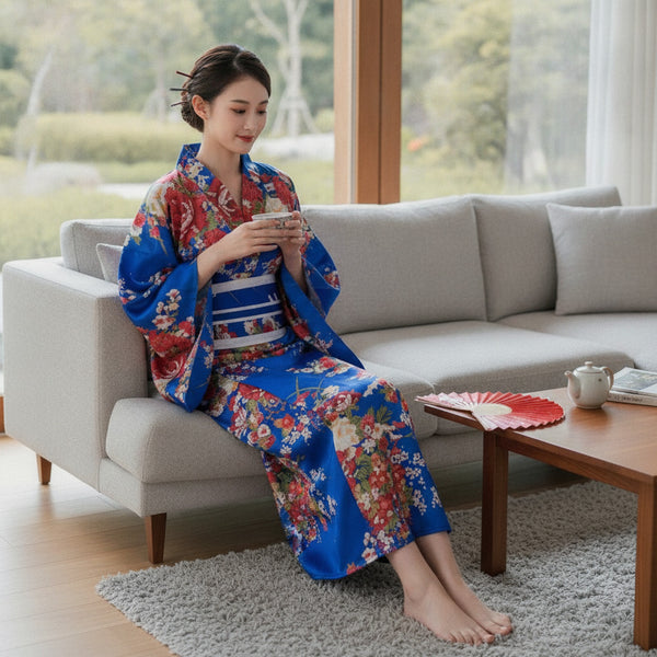 Kimono Traditionnel Femme en Coton et Polyester - Style Japonais Léger