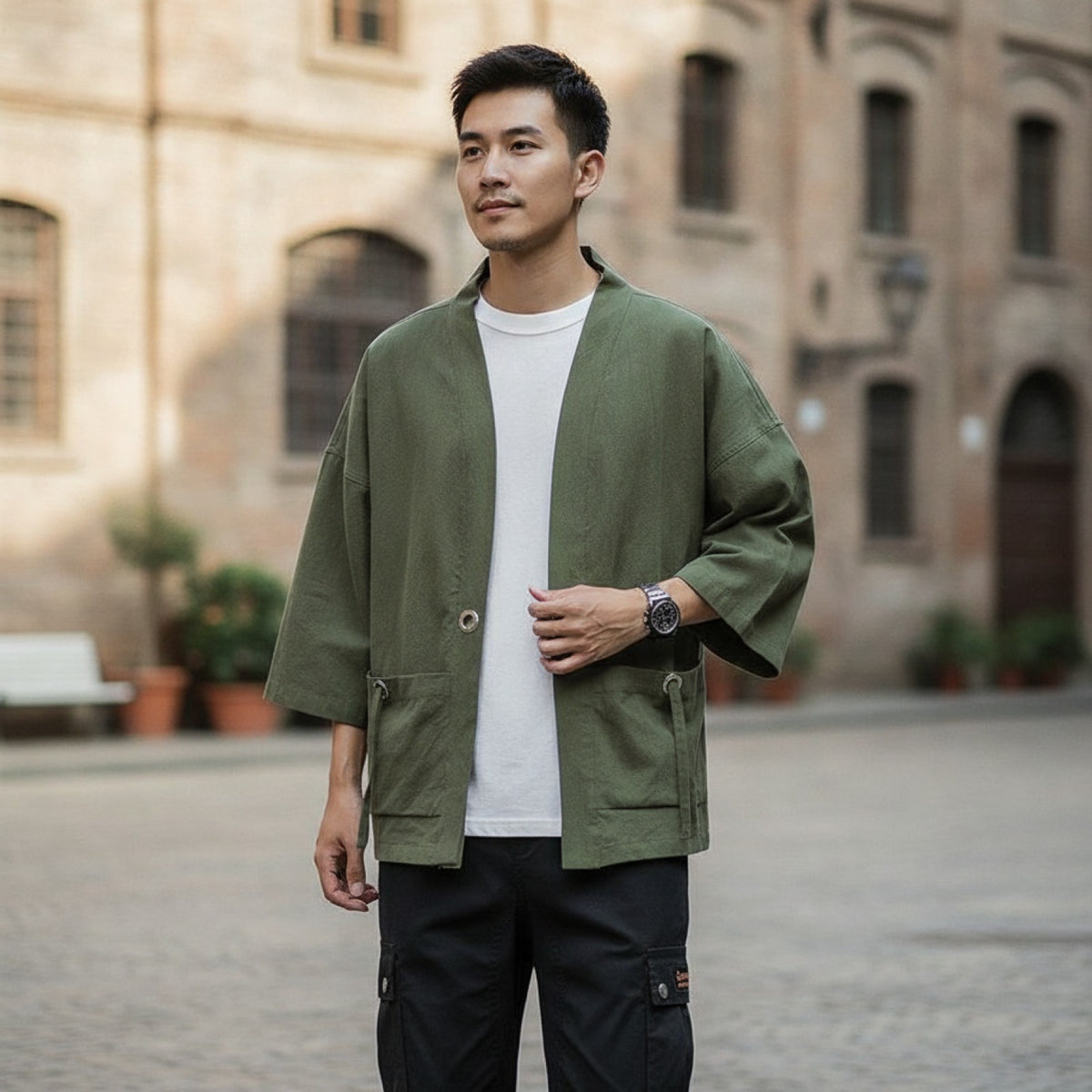 Veste Kimono Homme Style Japonais Vintage - Casual & Confortable