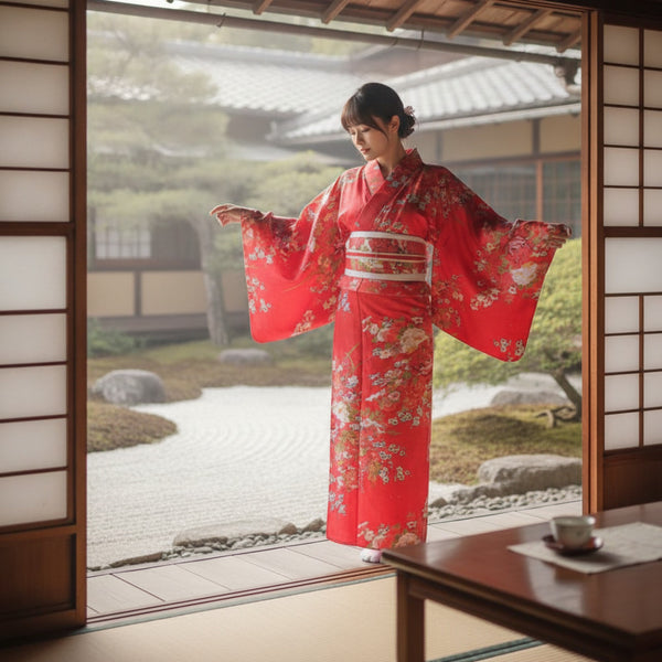 Kimono Traditionnel Femme en Coton et Polyester - Style Japonais Léger