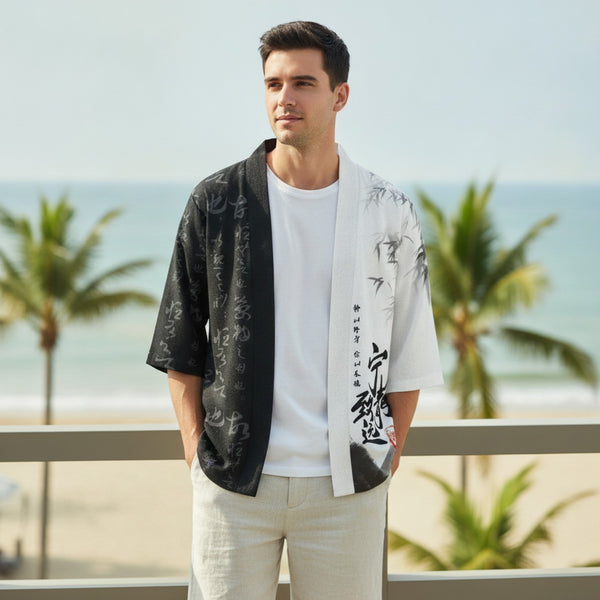 Kimono Court Unisexe Imprimé 3D - Polyester Léger pour Homme et Enfant
