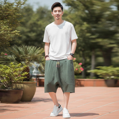 Short Homme Style Chinois Casual Printemps/Été