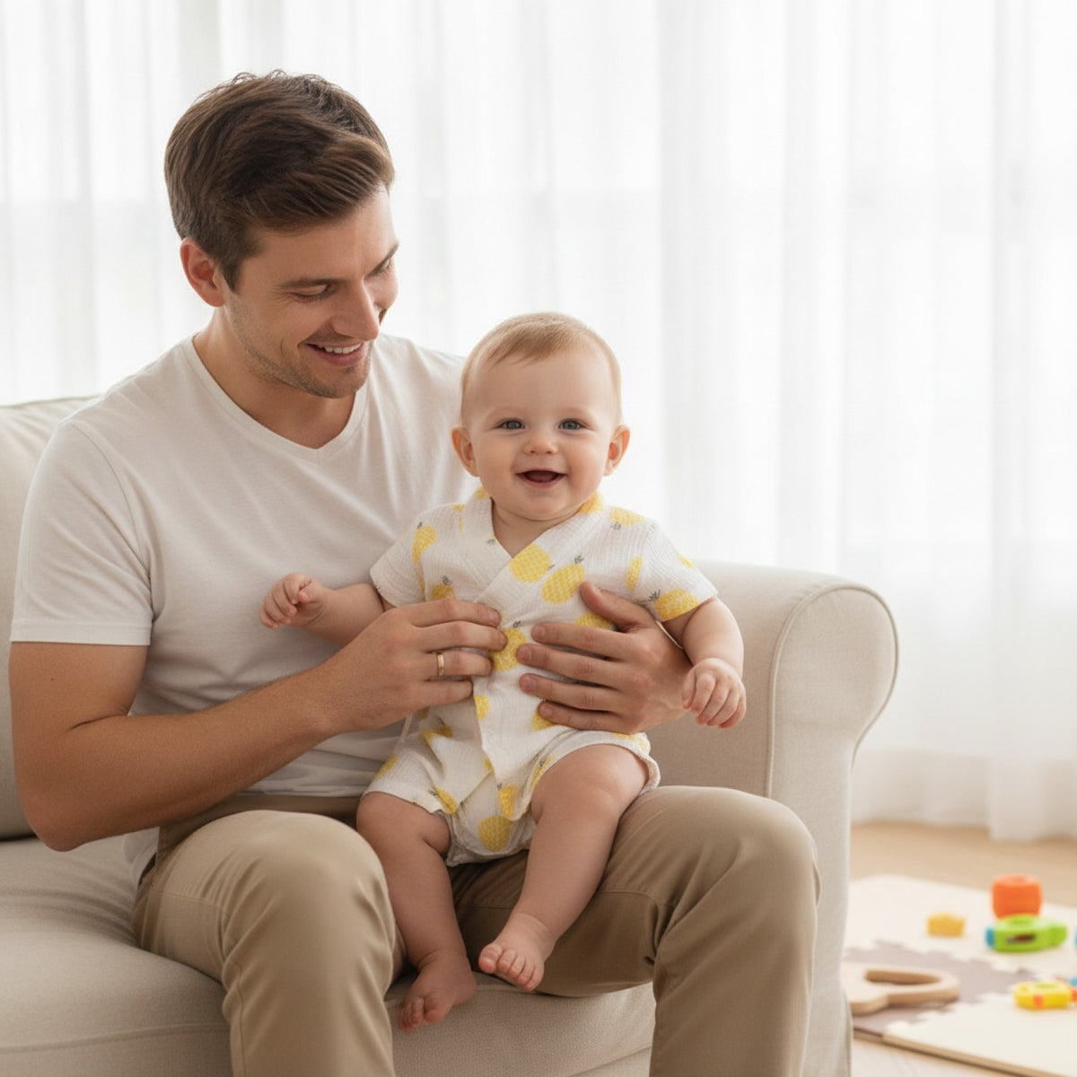 Barboteuse Bébé en Coton Muslin Respirant - Idéale pour l'Été