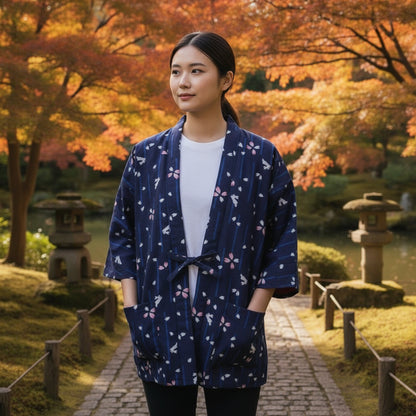 Kimono Veste Long Femme Coton Polyester Automne Hiver