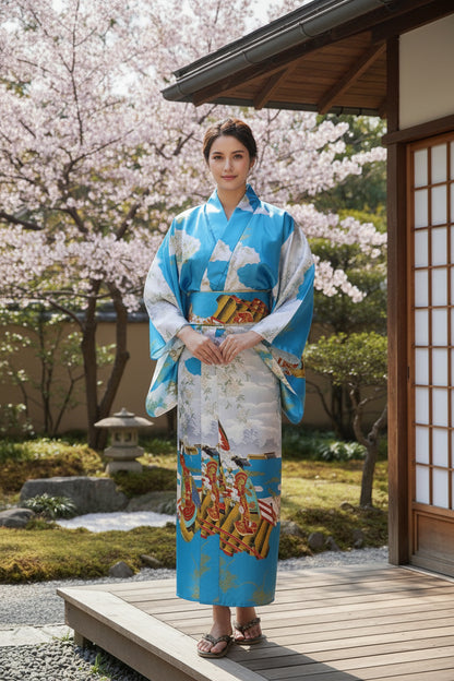 Kimono Femme Traditionnel Style Japonais - Taille Unique