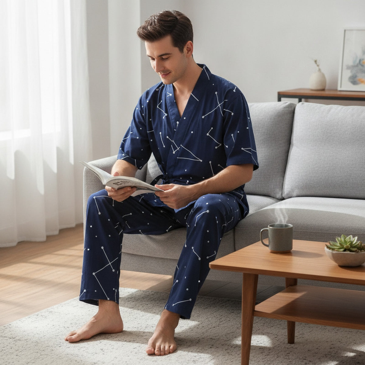 Pyjama Femme 100% Coton Court Manches Imprimé Seeyoushy