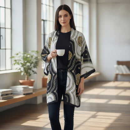 Kimono Mi-long Bohème Imprimé Polyester Femme