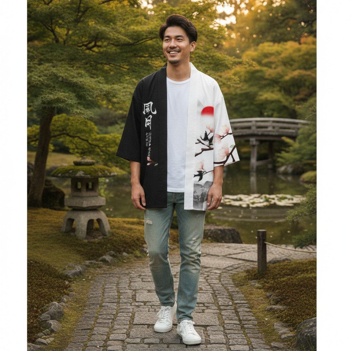 Kimono Court Unisexe Imprimé 3D - Style Japonais Moderne