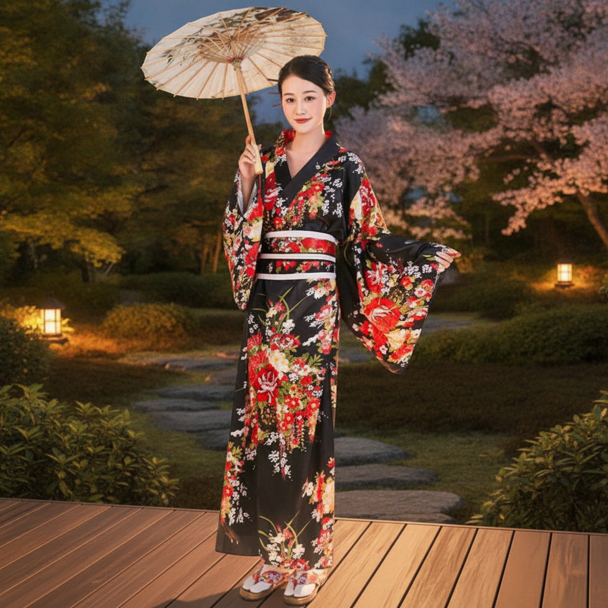 Kimono Femme Traditionnel Japonais - Coton & Polyester Léger