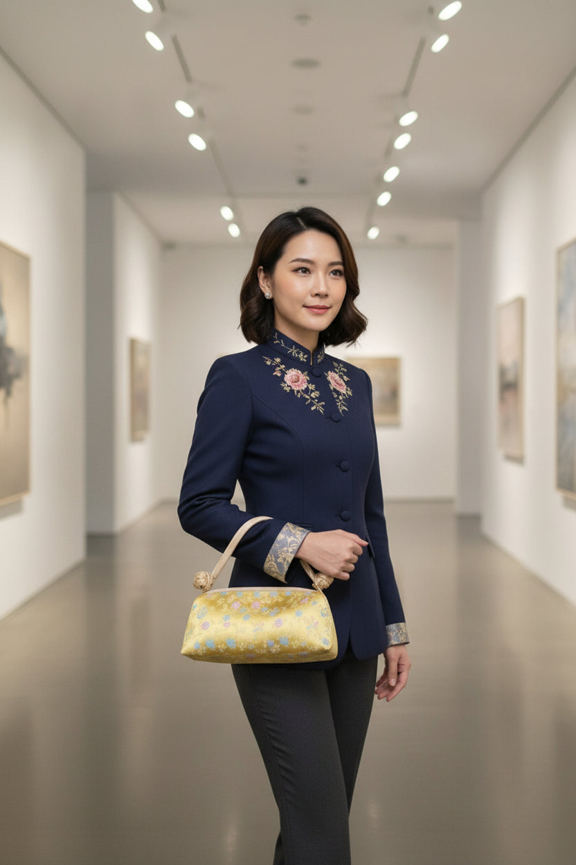 Sac à Main Femme Style Chinois Brodé - Élégance Traditionnelle