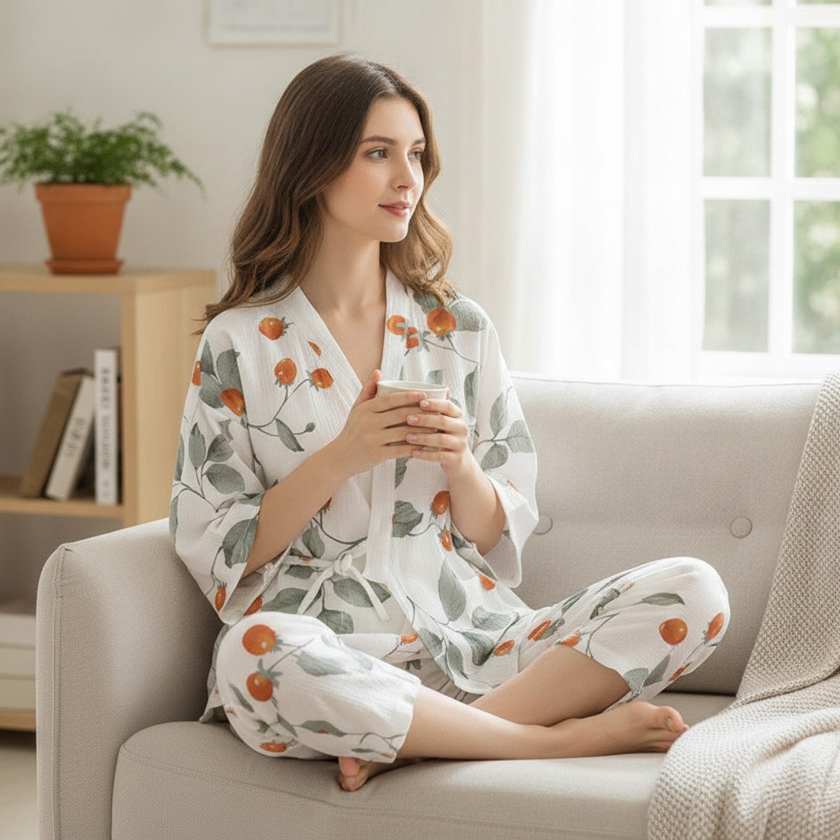 Pyjama Pantalon 3/4 Femme en Coton - Confort et Style CLOUD COTTON STORY