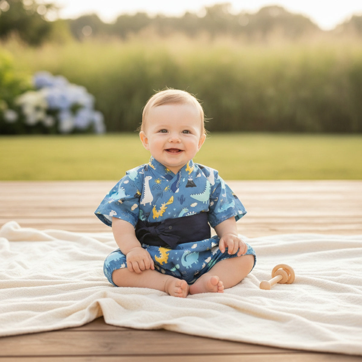 Kimono Bébé Mixte Coton Motif Dinosaure - Collection Été Babeandream