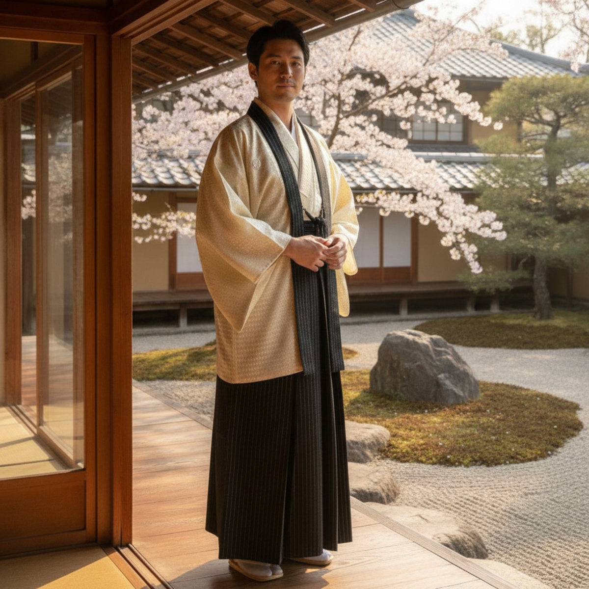 Kimono Homme Vintage Style Japonais Traditionnel en Polyester
