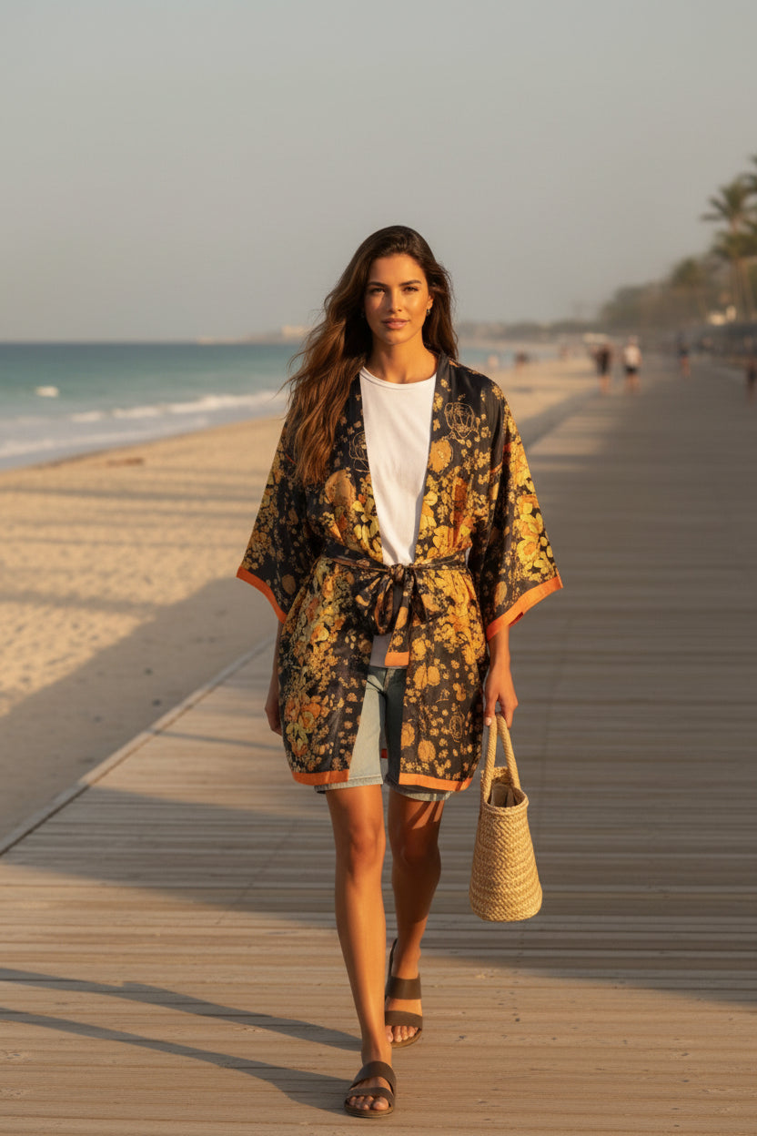 Kimono Court Femme Style Africain "EYH_KAFTAN" - Polyester/Rayon