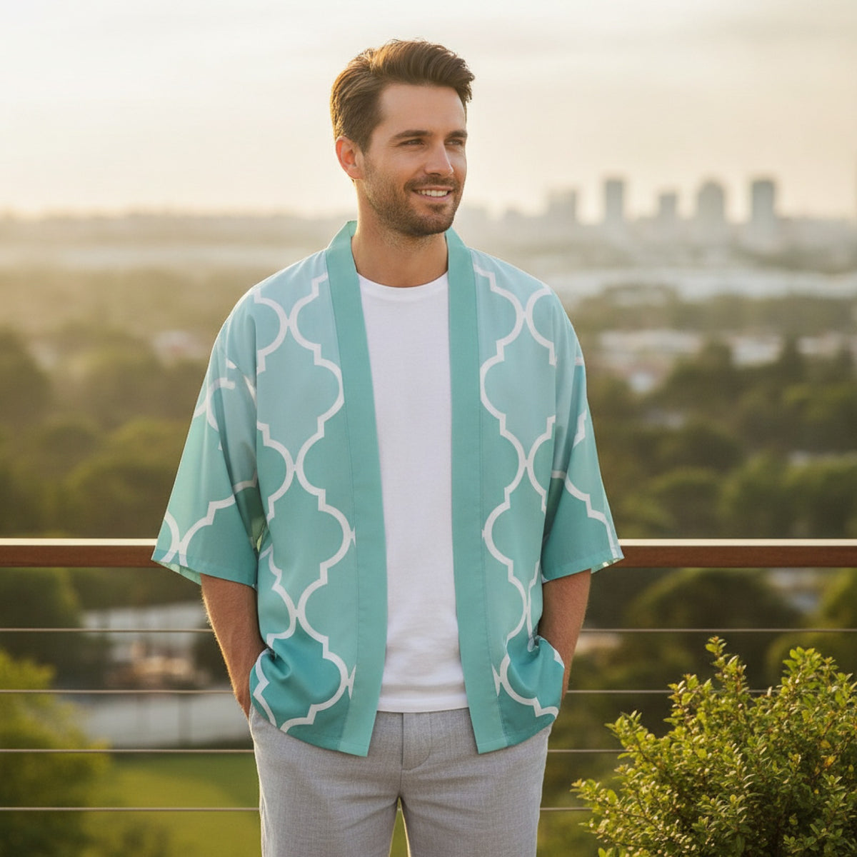 Kimono Court Polyester Léger Style Japonais Mixte Wifru