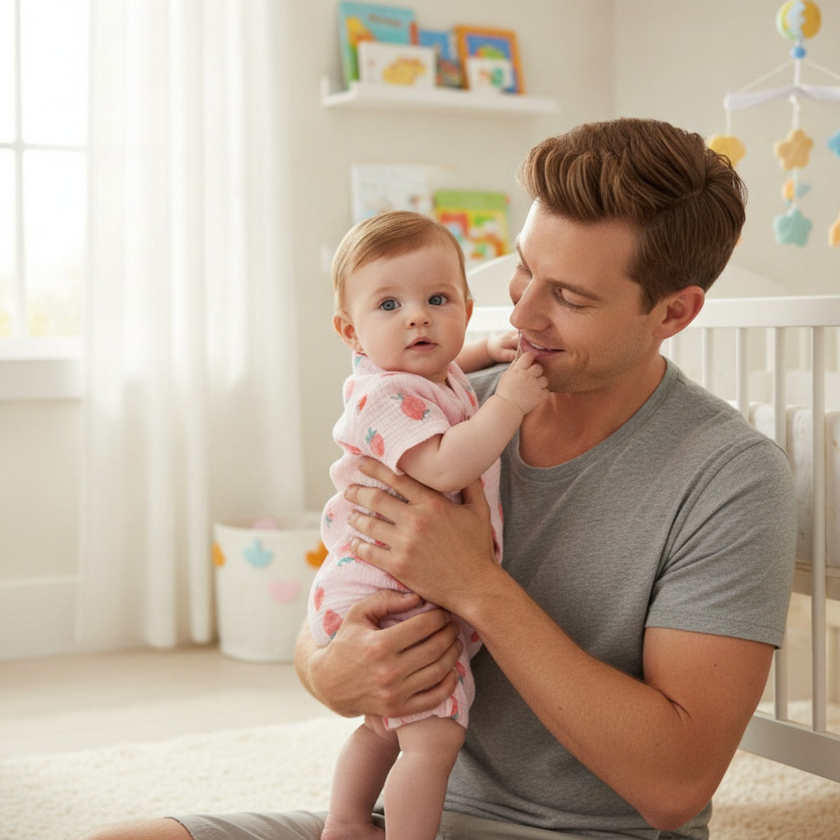 Barboteuse Bébé Fille Fleurie en Coton - Été