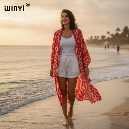 Kimono Long Bohème Femme Imprimé Fleuri Style Bohémien