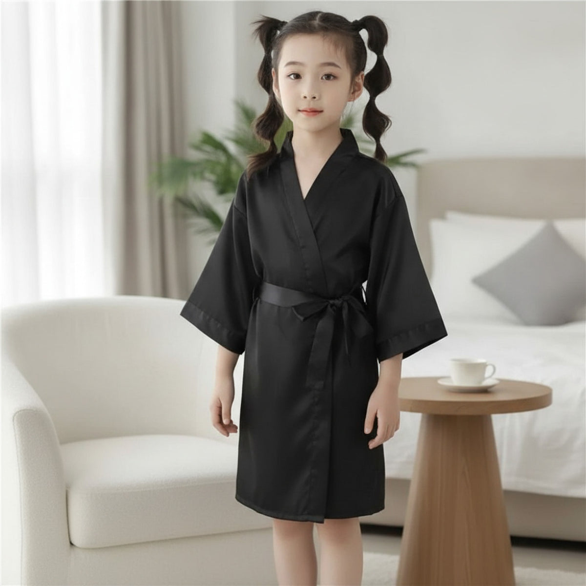 Kimono Fille en Satin - Style Japonais & Coréen