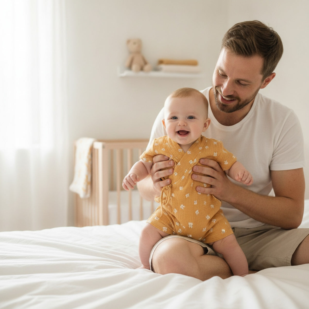 Barboteuse Bébé en Coton Muslin Doux - Idéale pour l'Été