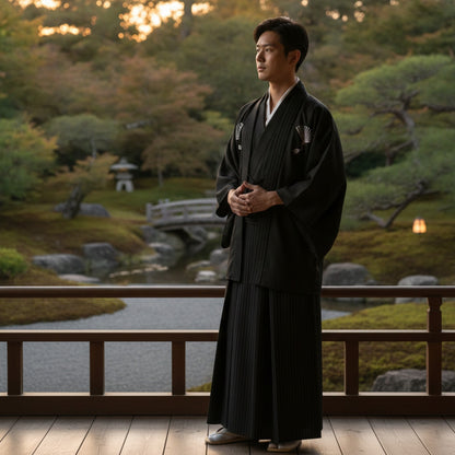 Kimono Homme Vintage Polyester Style Japonais Traditionnel
