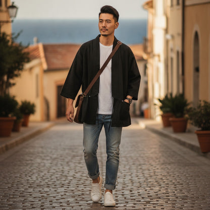 Veste Kimono Cardigan Homme - Style Japonais Léger