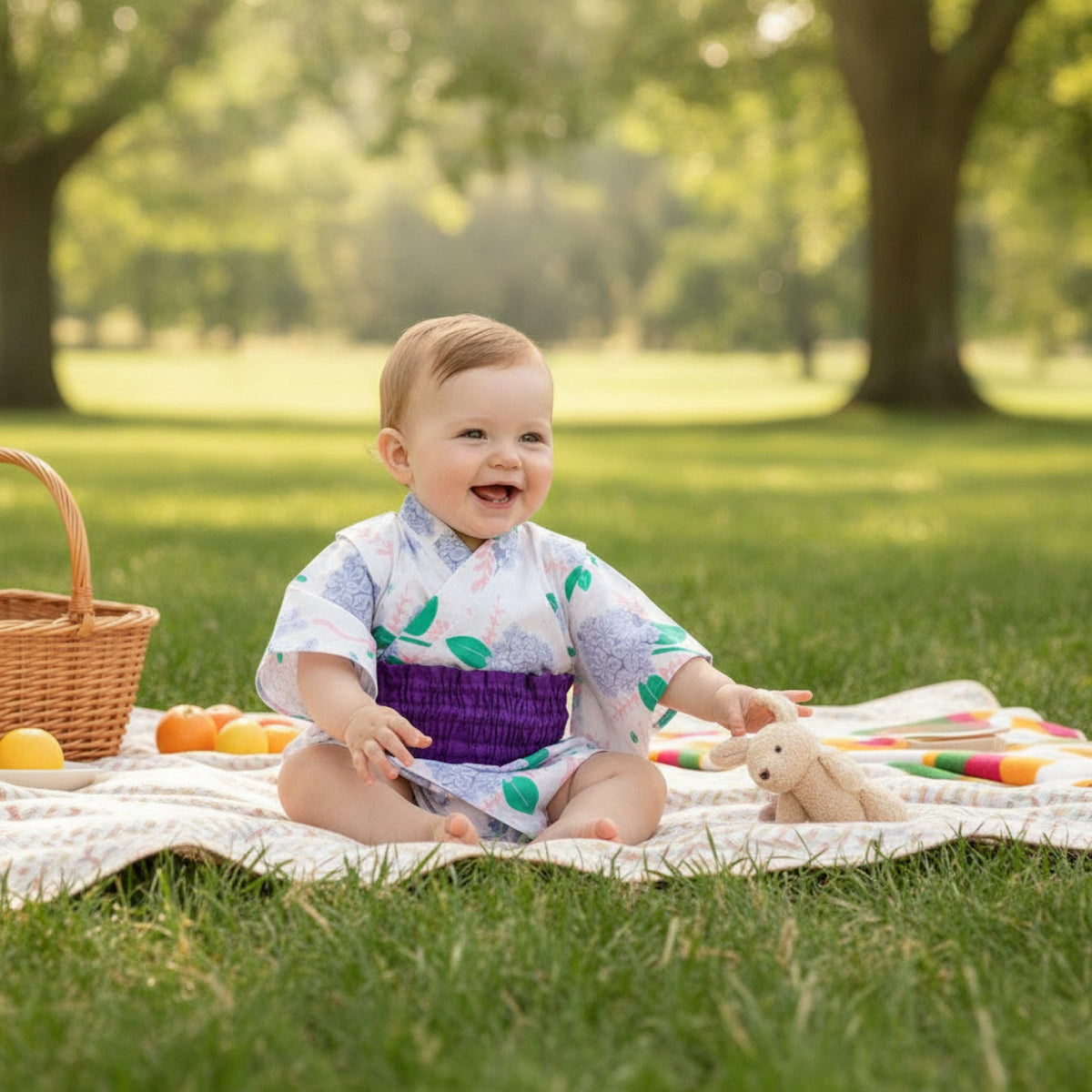 Kimono Bébé Coton Uni Style Japonais & Coréen - Uni Sexe 0-1 An
