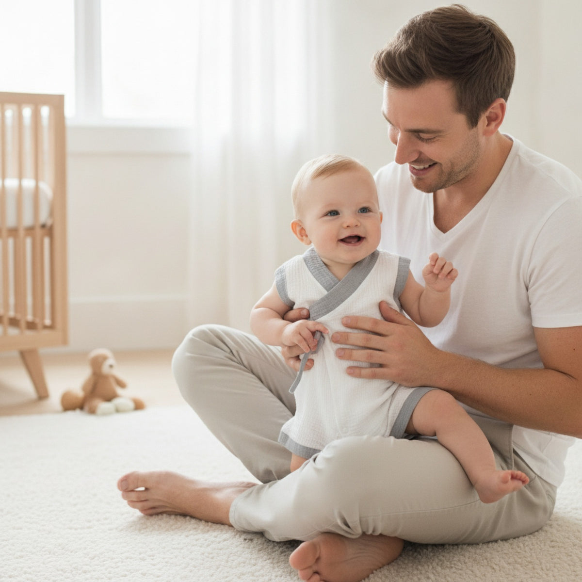 Barboteuse Bébé Été en Coton Muslin - Unisexe 0-24 Mois