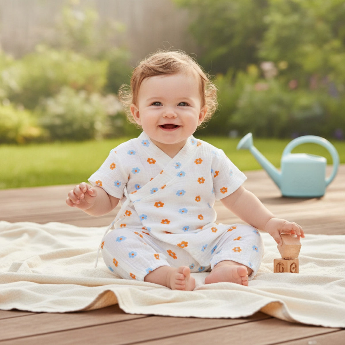 Barboteuse Bébé Été en Coton Muslin - ZoErLi