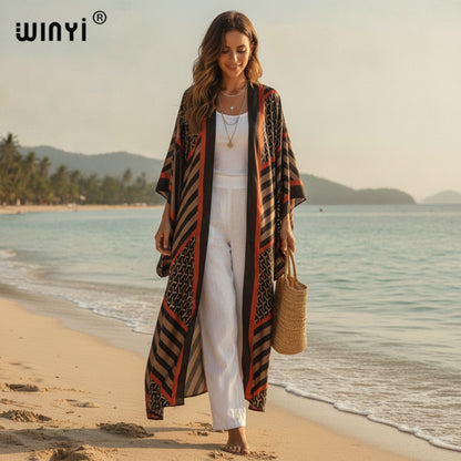 Kimono Long Bohème Imprimé Femme - Style Léger et Fleuri