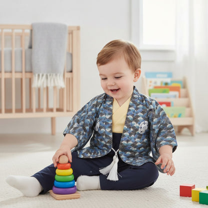 Ensemble Kimono et Pantalon Bébé Garçon Style Japonais YSOYOK